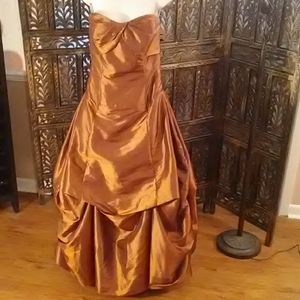 Shiny Brown formal dress, size 4